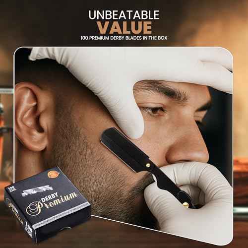 Utopia Care Professional Straight Razor for Men, Barber Straight Edge Razor Safety with 100 Pack Blades, Black