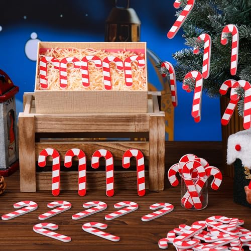 50 Pcs Christmas Nail Files Gifts Bulk for Women Mini Candy Canes Double Sided Nail File Emery Board Set Red and White Nails Boards Buffer for Natural Acrylic Nails Christmas Party Favors