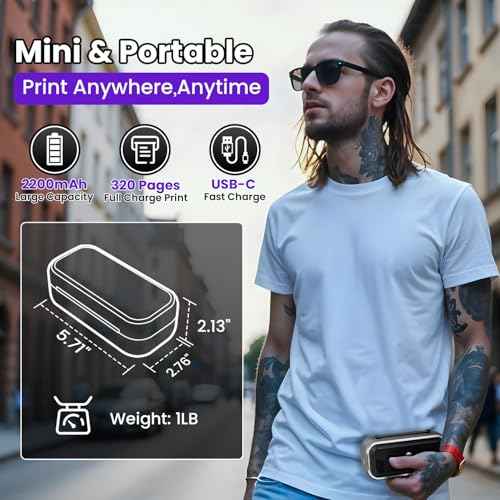 Phomemo TP31 Tattoo Stencil Printer, Mini Tattoo Printer with 30pcs Transfer Paper,Bluetooth Tattoo Machines Printers for Tattoo Beginners & Artists, Compatible with Tablet,Smartphone