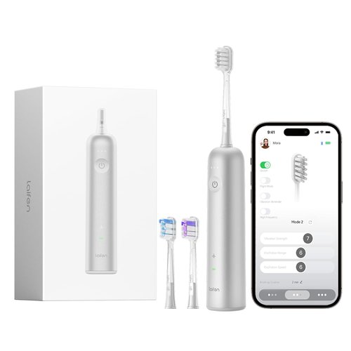 Laifen Wave Electric Toothbrush, Oscillation & Vibration Sonic Electric Toothbrush for Adults with 3 Brush Heads, IPX7 Waterproof ADA Accepted Travel Powered Toothbrush (Aluminum Alloy)