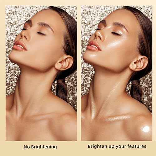 ELESSY Highlighter Makeup Palette,Face Glitter illuminator Palette,Natural Sparkling Finish Highlighter Powder,High Glossy Shimmer Smooth Baked Powder,Lasting Shining Highlighter Palette -SUN GLOW