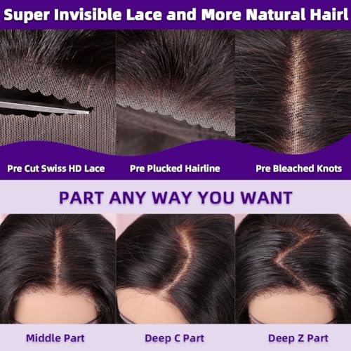 Highlight Bob Wig Human Hair 5x5 HD Lace Closure Wear and Go Pre Everything Glueless Wig Human Hair 200 Density Real Hair Wigs for Black Women Virgin Hair Straight Wigs 18 Inch Highlight 4/27#