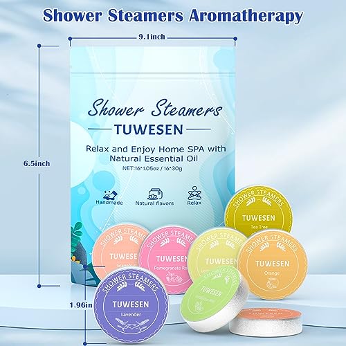 Shower Steamers Aromatherapy - Gifts for Women,Variety Pack of 16 Shower Bombs with Essential Oils - Relaxation and Self Care Gifts for mom.Enjoy Aromatherapy SPA at Home!