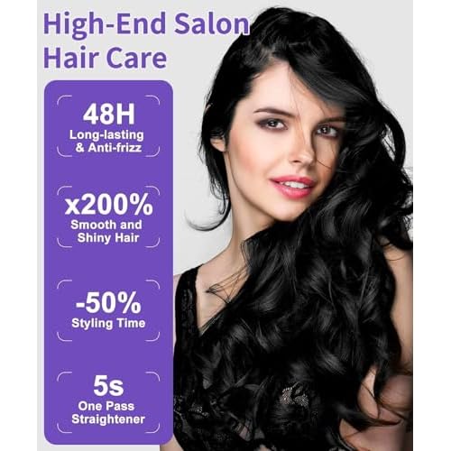 Steam Straighteners for Hair, Professional Salon Titanium Vapor Straightening Irons, High-end Salon Water Light Steam Flat Iron | 24 Hour Anti-frizz | Make Hair Smooth and Adds Shine