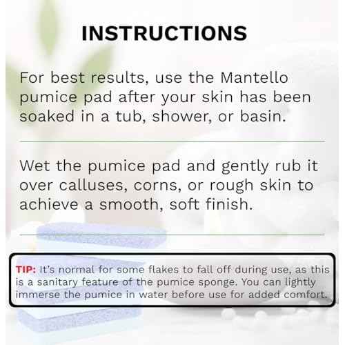 Mantello Pumice Stone for Feet- Foot Scrubbers for Shower and Foot Tub- Pumice Stone for Feet Callus Remover- Double Sided Foot Scrubber Dead Skin Remover- 4 Pack