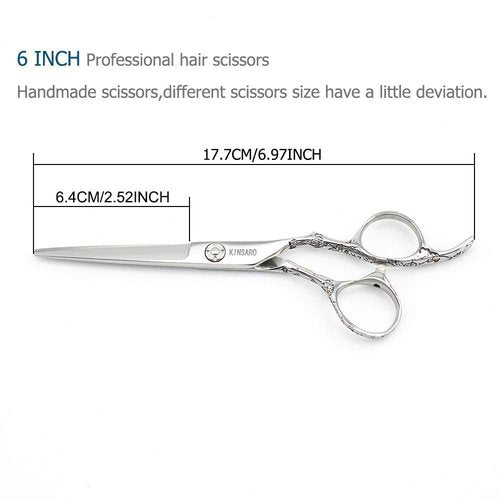 6 INCH Hair Cutting Scissors and 5.75 INCH Hair Thinning Scissors Barber Scissors Hairdressing Scissors Kinsaro