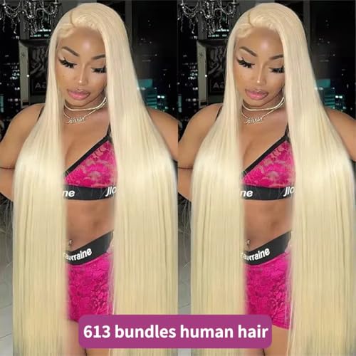 613 Bundle Human Hair 28 Inch Straight Blonde 1 Bundle Human Hair 14A Grade 100% Unprocessed Brazilian Virgin 613 Straight 1 Bundle