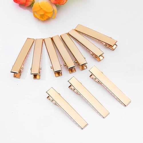 120pcs Mixed 4 Sizes KC Gold Flat Single Prong Alligator Hair Clips 35/45/56/75mm for DIY Craft (KC Gold)