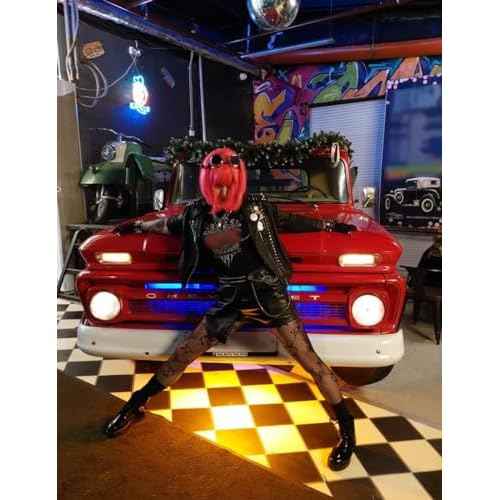 Short Bob Hair Wigs Straight with Flat Bangs Synthetic Colorful Cosplay Daily Party Neon Wig for Women + Free Wig Cap 14" Natural As Real