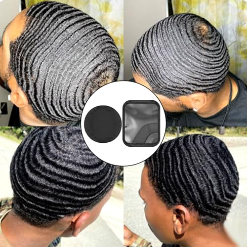 6 Pcs 4.5 Inch Crown Patch for Waves 360 Waver's Compression Rapid Waver's Crown with 1 Pcs Waves Training Pad(Black)