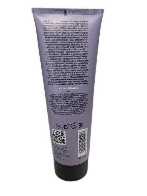 LAKMÉ Teknia White Silver Hair Mask, Brightening Hair Mask for Blondes & Bleached Hair, 8.5 Fl Oz