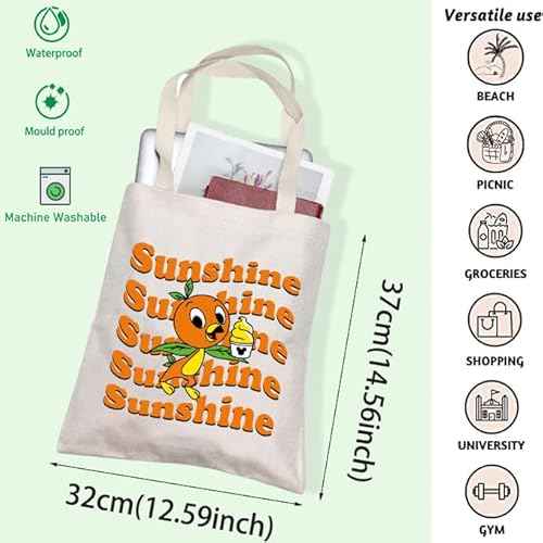 FOTAP Orange Bird Makeup Bag Cartoon Character Lover Gift Sunshine Orange Bird Zipper Pouch Magic Kingd*m Makeup Bag (sunshine tote)