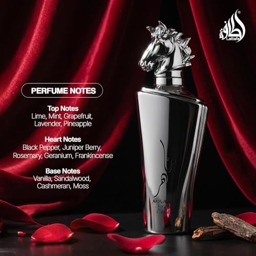 Lattafa Maahir Legacy - Aromatic Spicy, Citrus, Amber Wood - Eau de Parfum Long-Lasting Fragrance for Men, 3.40 Ounce / 100 ml