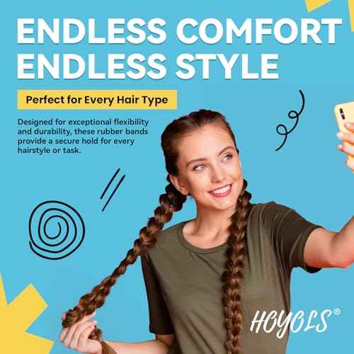 HOYOLS Clear Elastic Hair Rubber Bands, 1500pcs Mini Small Clear Ponytail Elastics Holders for Blond Kids Girls Hair No Crease Damage No Hurt 1 Inch TPU