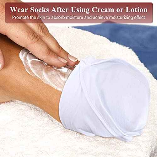 Geyoga 10 Pairs Moisturizing Socks Overnight for Dry Feet Spa Cotton Moisture Enhancing Cosmetic Socks for Women and Men, White