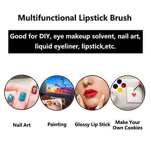 100 Pcs Disposable Makeup Lip Brushes PYO Cookie Paint Brushes Nail Polish Brushes Cosmetic Lip Brush Wands mini paint brushes for cookies (Black)