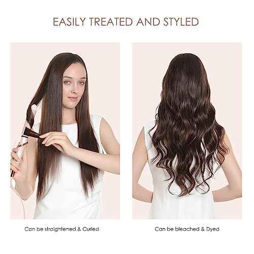Sisily Clip in Hair Extensions Real Human Hair, 22 inch 170g, Medium Light Brown, 100% Brazilian Remy Human Hair Clip in Extensions Soft Straight 7pcs Per Set with 16 Clips Double Weft