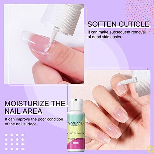 SAVILAND Cuticle Remover Kit Professional Nail Care Manicure Kit - 2.03 OZ Cuticle Remover Liquid Cream with Cuticle Trimmer, Cuticle Nipper and Cuticle Pusher, Christmas Gifts for Women