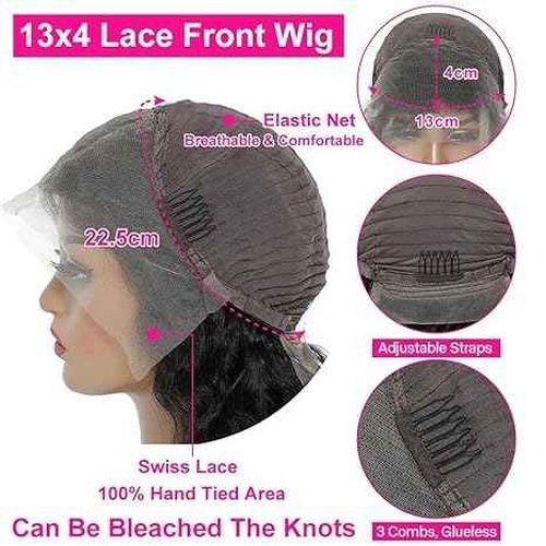 Alielaine Chocolate Brown Lace Front Wig 200 Density Body Wave Hd Lace Front Glueless Wigs 26inch Human Hair Pre Plucked 4# Colored Wigs