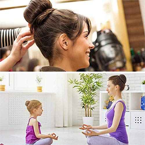 Hair Donut Ring Style Hair Bun Maker, 2PCS Chignon Doughnut Shaper for Short and Thin Hair (3 Inch/Brown)