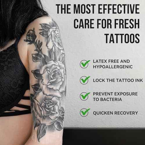 Tattoo Aftercare Second Skin Tattoo Cover Up Patch - 6 Inches x 2 Yards Tattoo Wrap, Breathable, Waterproof, Transparent, Latex-Free Film, Protective Tape for Skin Recovery