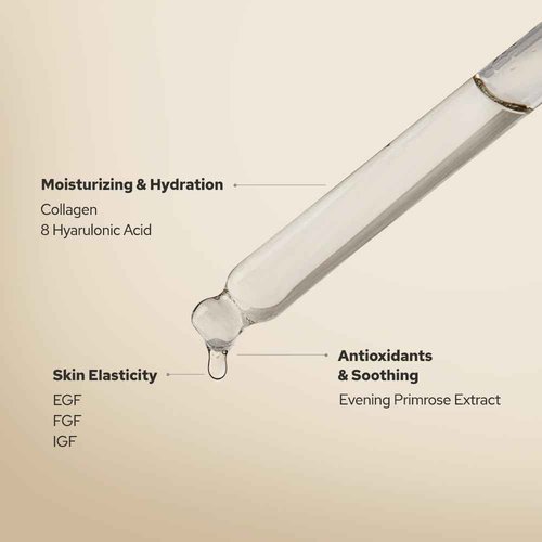 EGF Peptide Ampoule, Epidermal Growth Factors, Peptide, Collagen, Hyaluronic Acid, and Evening Primrose Extract for Skin Elasticity and Skin Cell Renewal, Korean Skincare (1.86 fl oz)