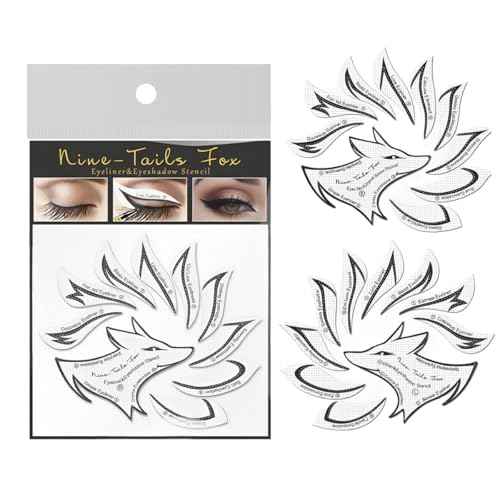 Eyeliner Stencil and Eyeshadow Stencil Stickers, 12 Pairs Reusable Eyeliner Template Stickers for Perfect Fox Eye, Easy to Apply & Remove