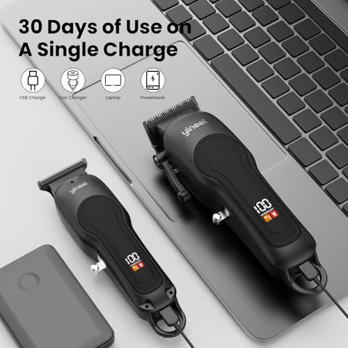 Yineel Hair Clippers for Men, Professional Cordless Clippers & Trimmer Set, Super Quiet, Clippers for Hair Cutting Kit with LED Display, Gift for Men Women Barber Kid