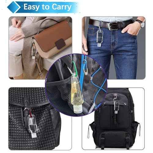 5 Pcs Refillable Travel Bottles Hand Sanitizer Travel Size Holder with Keychain Portable Empty Plastic Bottles Leakproof Squeeze Containers with Clip for Home Office Outdoor