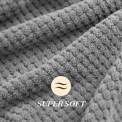 YFONG Large Hair Towel Wrap for Women, Super Absorbent Microfiber Hair Towel for Curly Hair, Fast Drying Hair Turbans with Elastic,Hair Drying Towel Wrap for Hair Care 26.3" X 40" (Dark Gray)