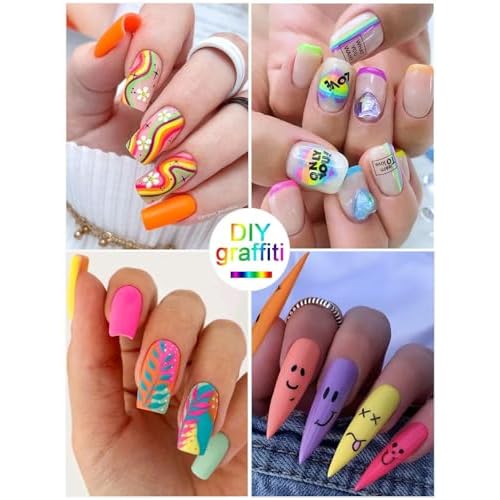 12 Color 3D Nail Art Pens Set, Kalolary Nail Pens Nail Point Graffiti Dotting Pen Drawing Painting Liner Brush for DIY Nail Art Beauty Adorn Manicure Tools