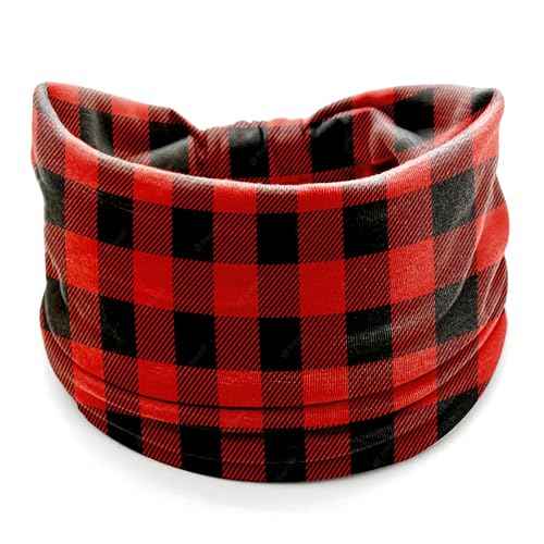 4Pcs Christmas Headbands for Women - Snowflake Plaid Holiday Hair Bands, Festive Gift Hair Accessories (Plaid)