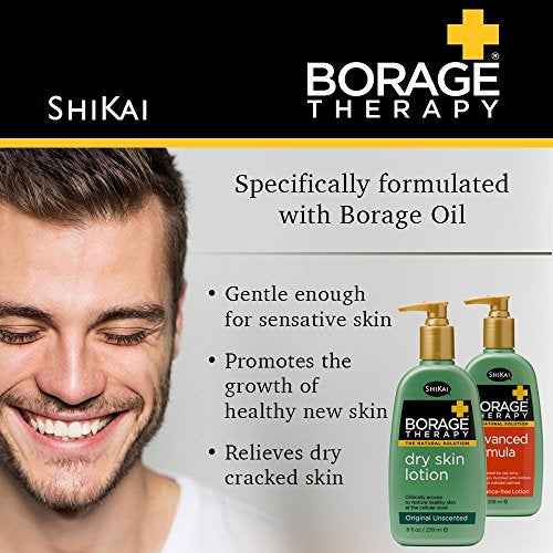 ShiKai Borage Therapy Dry Skin Lotion Body Moisturizer (16 oz) Unscented Skincare | Hydrating Lotion for Dry Hands & Body | With Oatmeal & Shea Butter
