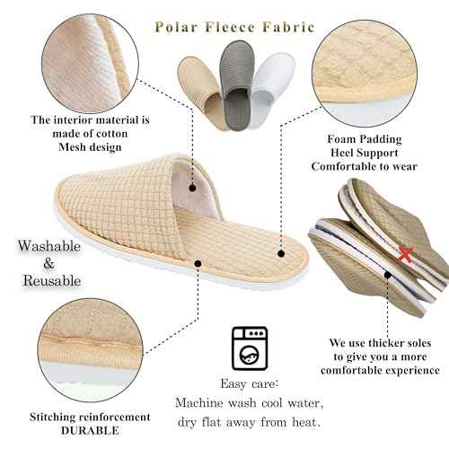 6-10 Pairs Spa Slippers, Non Slip Disposable Slippers For Guest, Washable Reusable, Which Can Be Used As Women Men, House, Indoor, Bathroom, Bedroom, Hotel, Bride Slippers