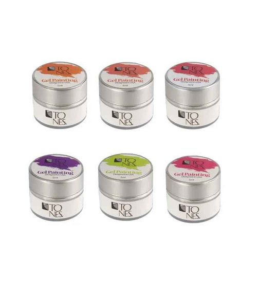 TONES Neon Gel Painting: Neon Gel Nail Polish Set (6 Colors, 5 mL / 0.17 fl oz Each)