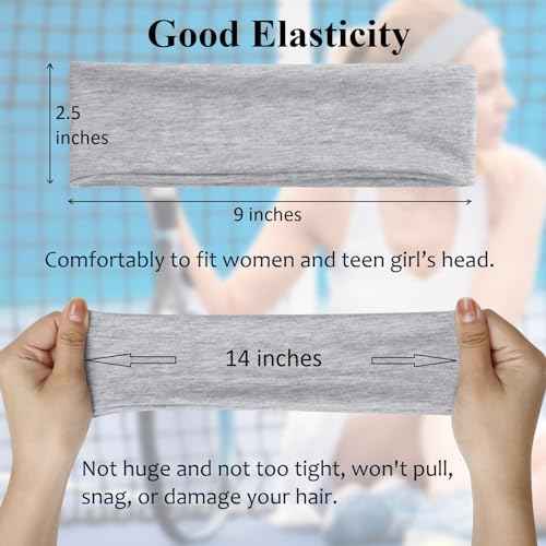 Tobeffect Headbands for Women Non Slip Trendy Womens Headbands 7PCS Elastic Hair Bands for Women's Hair Workout Sweat Head Bands Soft Thick Cotton Cloth Headband for Yoga Running Sport