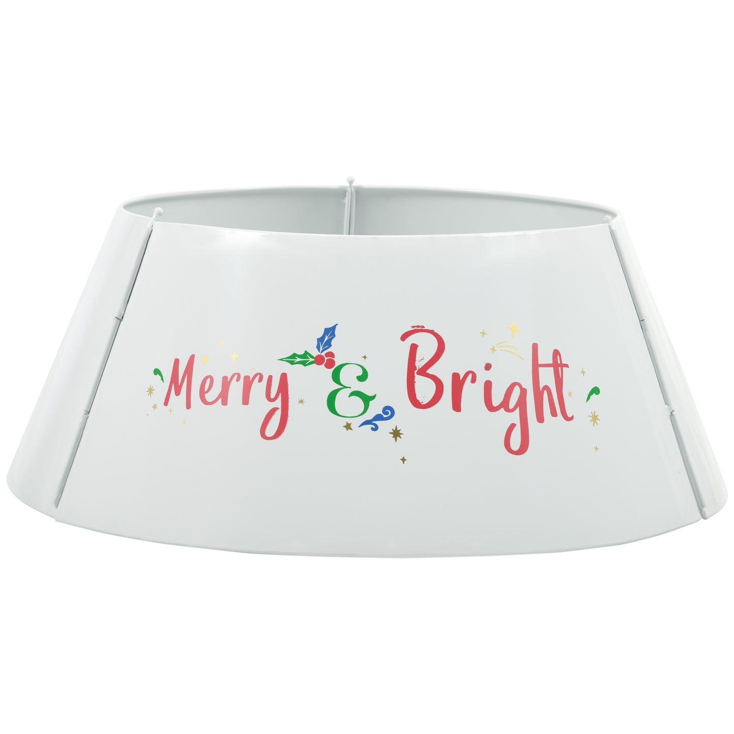 Christmas Tree Collar - Cream White Steel Decoration, 26"