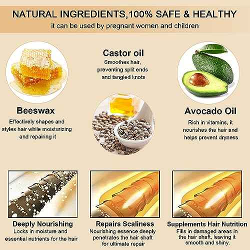 FUNNIR Hair Wax Stick for Slick, Frizzy Hair and Edge Control,Bun Maker & Styling Waxes for Kids & Women & Men