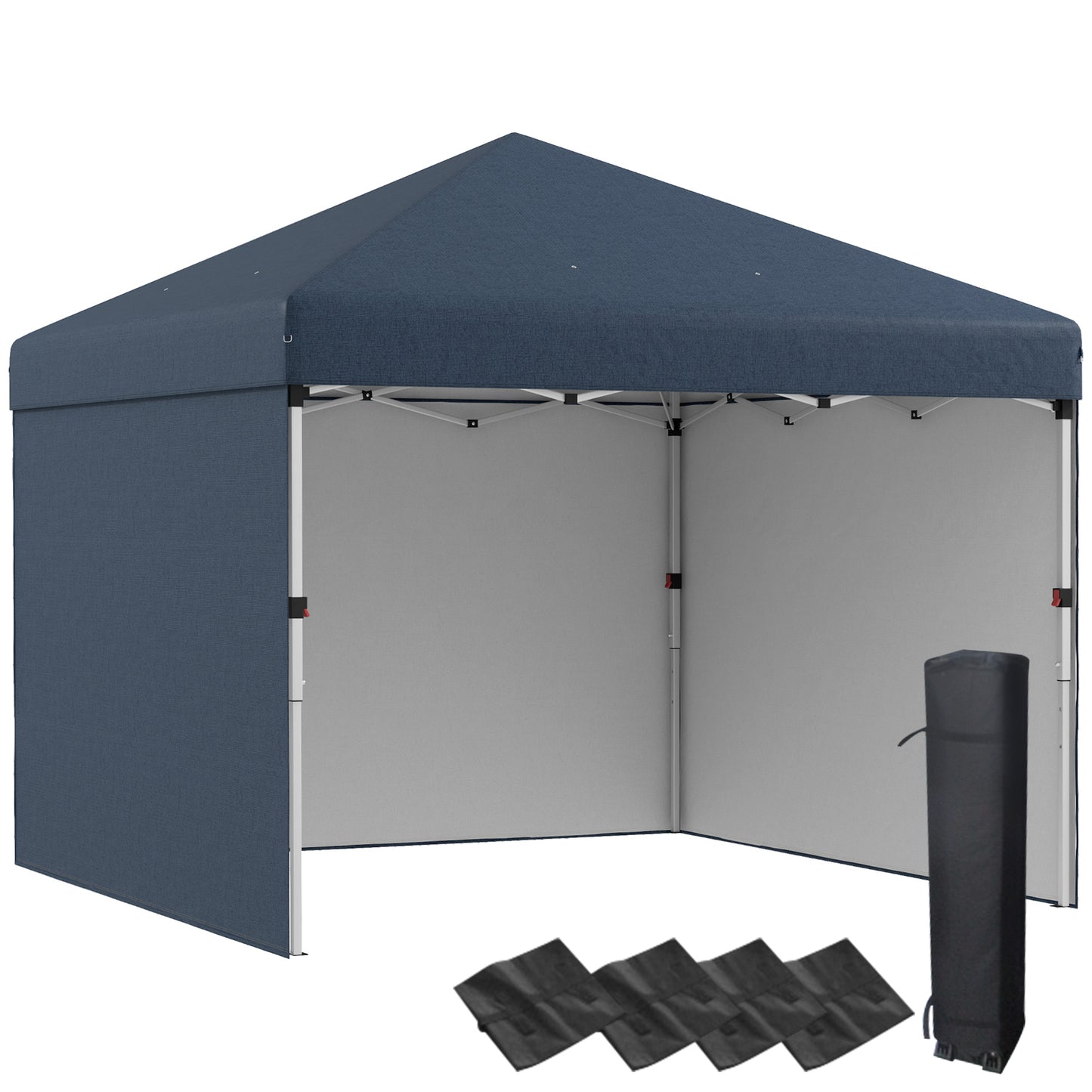 10x10 Pop Up Canopy Tent with Sidewalls & Carry Bag - Navy