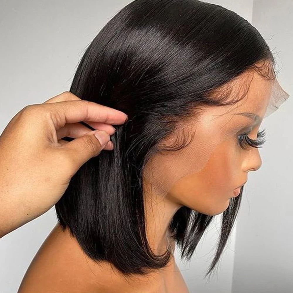 Front Lace Short Wave Human Hair Wig with Multiple Lengths & Color Options