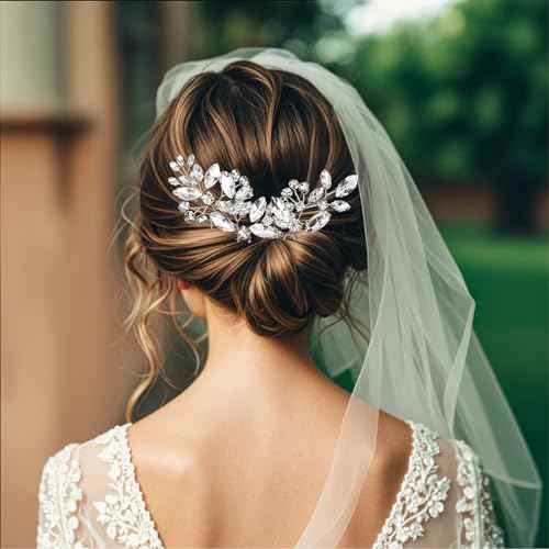 10 pcs Bride Hair Pins Rhinestone Bridal Hair Piece for Women Crystal Hair Accessories for Bride Bridesmaids Flower Girls(Silver)