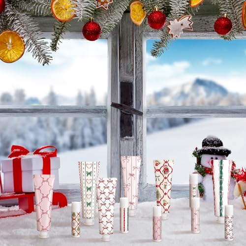 48 Sets Christmas Hand Cream and Lip Balm Bulk Gift Set, 6 Scents Coquette Bowknot Christmas Stocking Stuffer Travel Size Hand Lotion Lip Care Holiday Party Favor Gift for Women Staff Coworker