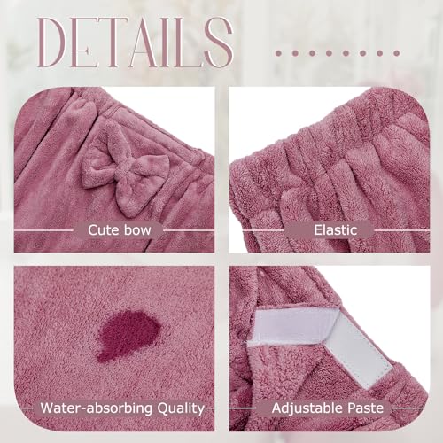 Xtinmee 2 Sets Womens Wrap Towel with Hair Towel Bath Towel Wrap Shower Dress Towel Spa Wraps for Women's Bathrobe (Purple, Normal Size)