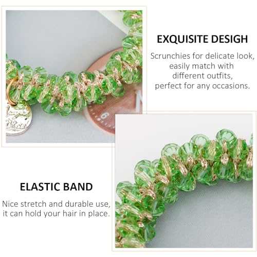 AHONEY 9 Count Hair Ties Elastic Hair Scrunchies Hold Crystal Bulk Hair Ropes Stretchy Handmade Boho Hair Accessories for Women Girls