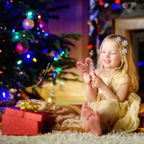 8 Pcs Snowflake Hair Clips Shinny Rhinestone Snowflake Hairpins 1.2 Inch Xmas Hair Barrettes Winter Hair Accessories Alligator Clips for Women Girls Christmas Party Supplies