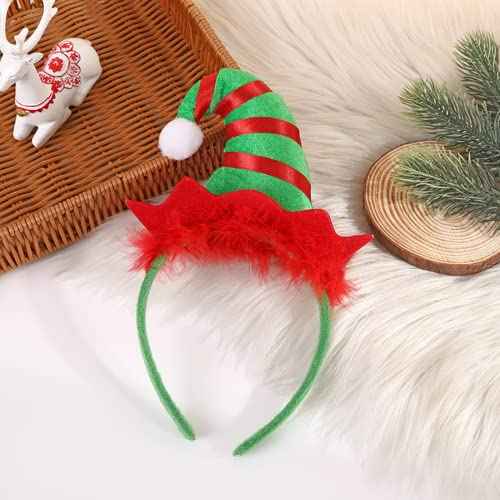 2Pack Christmas Elf Headbands Xmas Elf Hat Headwear Christmas Elf Hair Band for Holiday Party