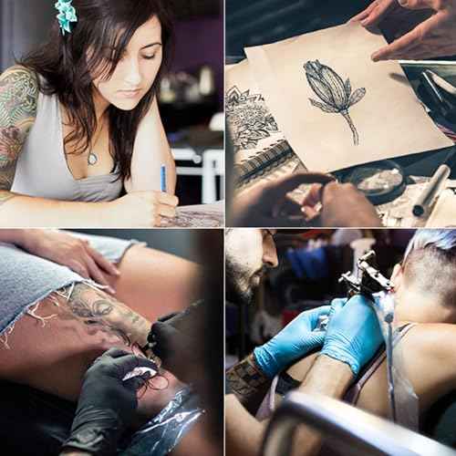 Tattoo Practice Skin Transfer Kit - 30 Pcs with 20 DIY Tattoo Paper and 10 Blank Practice Skin