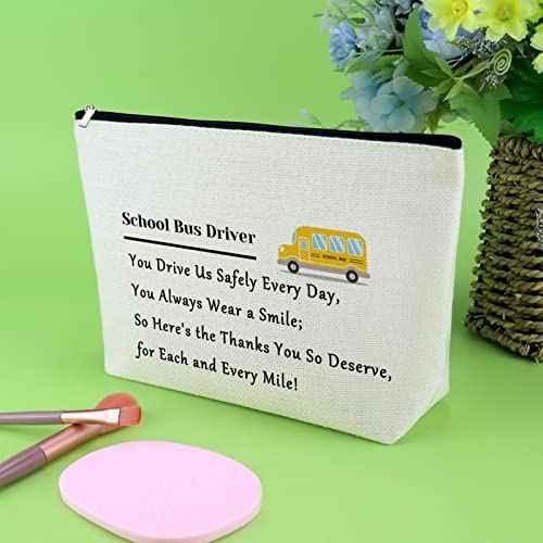 Bus Driver Appreciation Gifts Makeup Bag Thank You Gift for Her Bus Driver Cosmetic Bag Graduation Birthday Present for Driving Teacher Cosmetic Pouch Christmas Retirement Present for Coworker