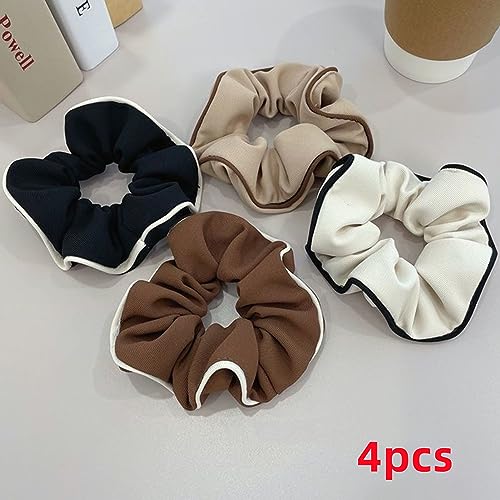 Simple temperament hair scrunchies all-match Elastic Hair Scrunchies hair accessories (4pcs)