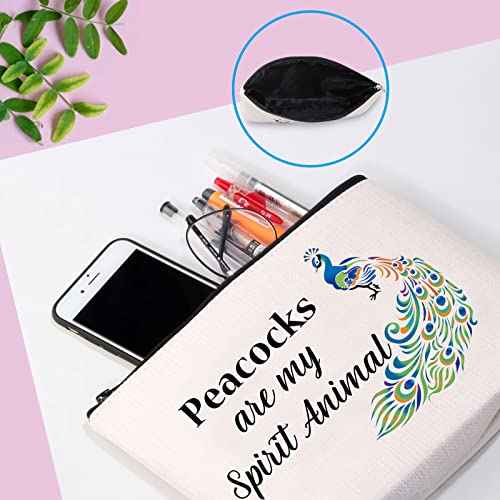 GJTIM Peacock Makeup Bag Peacock Lovers Gift Peacocks Are My Spirit Animal Zipper Cosmetic Pouch Animal Lover Gift for Her (Spirit Peacocks Bag)